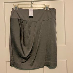 Satiny pewter crossover skirt NWT